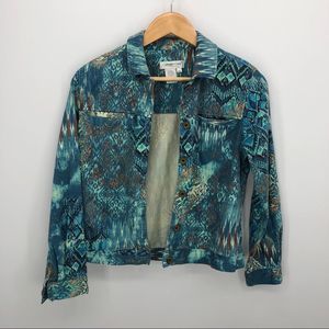 Aztec boho denim jacket